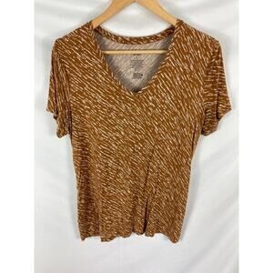 Nine West Soft Spun Patterned Short Sleeve Tshirt Size Large
